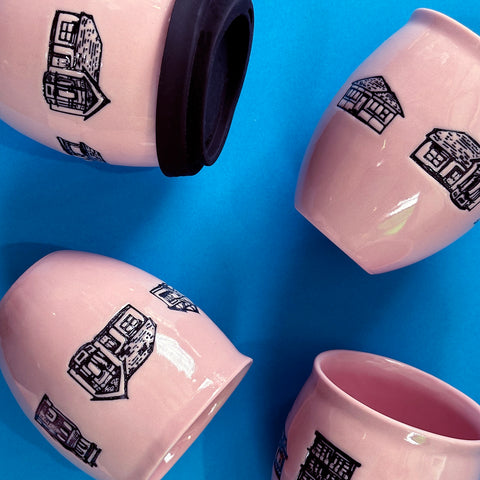 Inner West Houses Ceramic Cup in Glossy Pastel Pink
