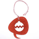 Speech Bauble - Red Glitter
