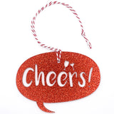 Speech Bauble - Red Glitter