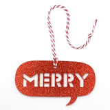 Speech Bauble - Red Glitter