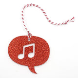 Speech Bauble - Red Glitter