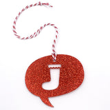 Speech Bauble - Red Glitter