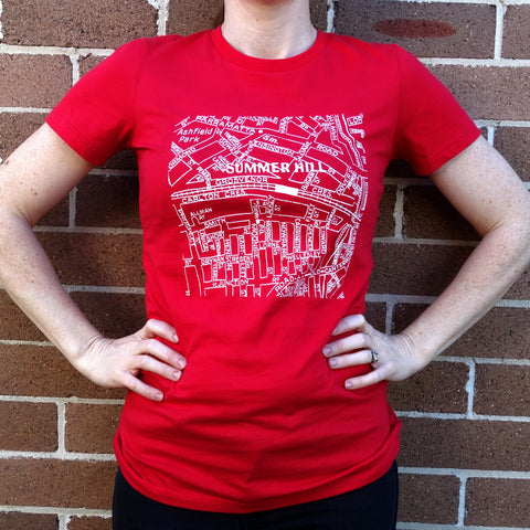 Women's Summer Hill Map - Red Women's T-Shirt.