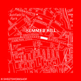 Women's Summer Hill Map - Red Women's T-Shirt.
