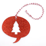 Speech Bauble - Red Glitter