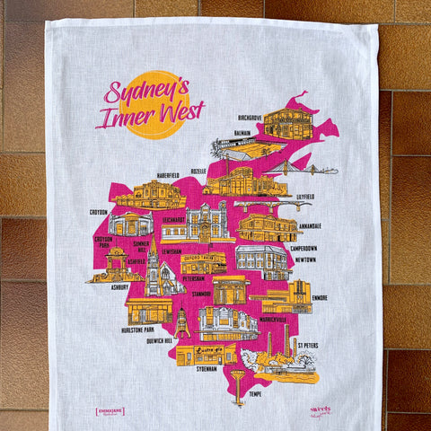 Sydney's Inner West Souvenir Tea Towel - Tutti Fruity Edition