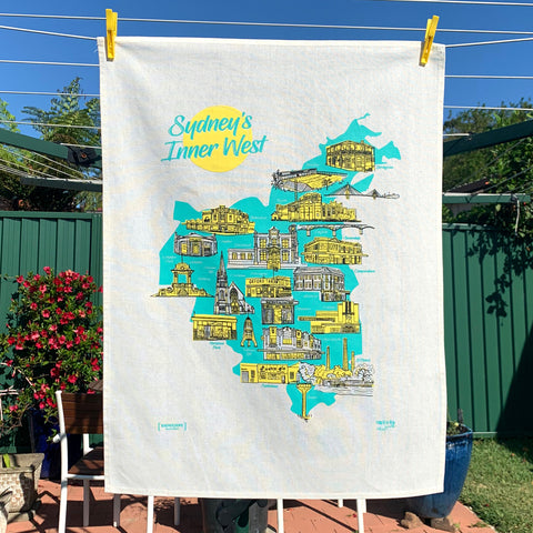Sydney's Inner West Souvenir Tea Towel - Summer Edition